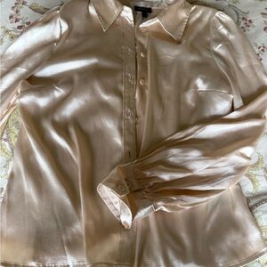Who What Wear Women's Satin Blouse - Cream
